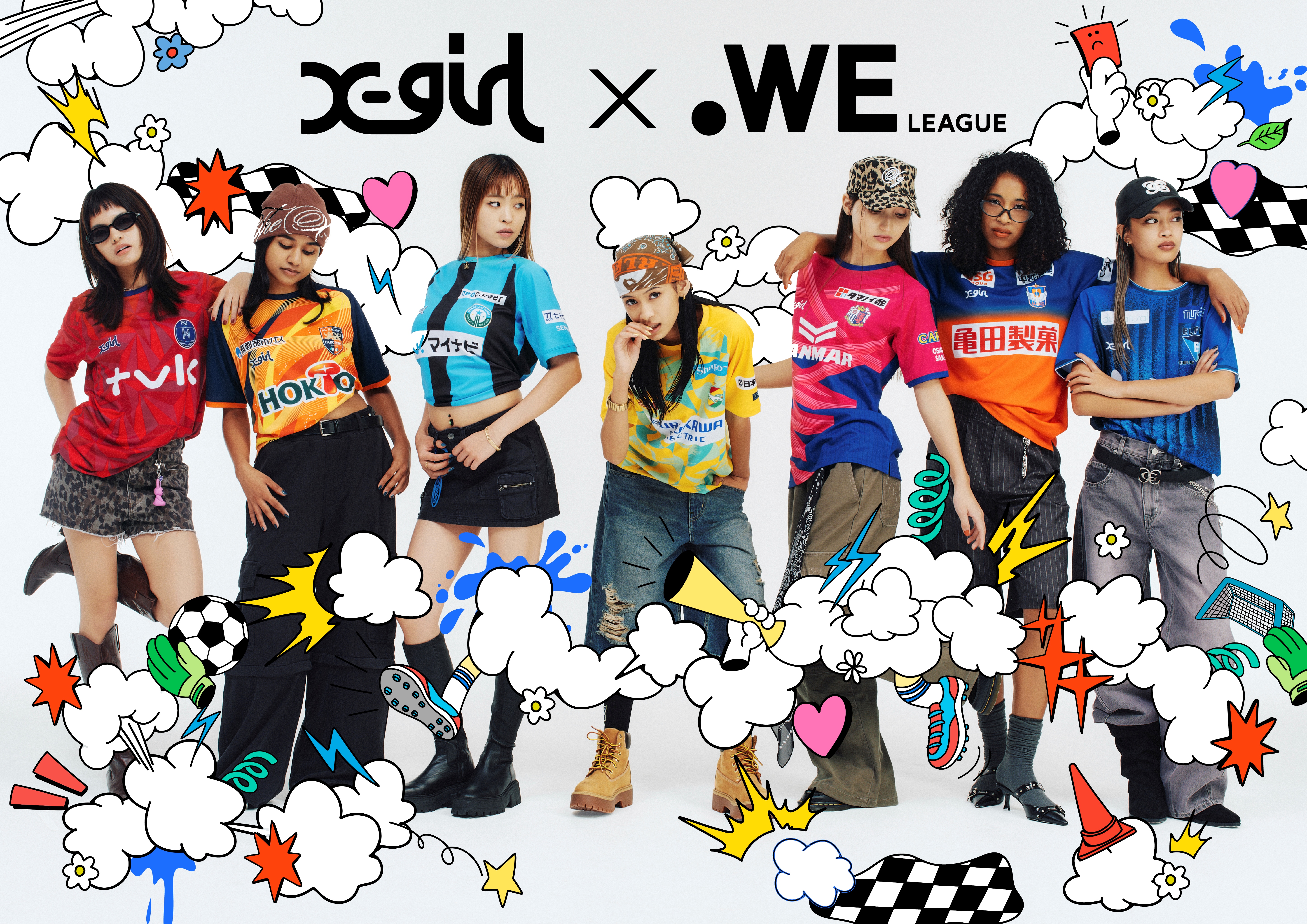 X-girl×WEリーグ】2026/27シーズン 7クラブのユニフォームデザインを